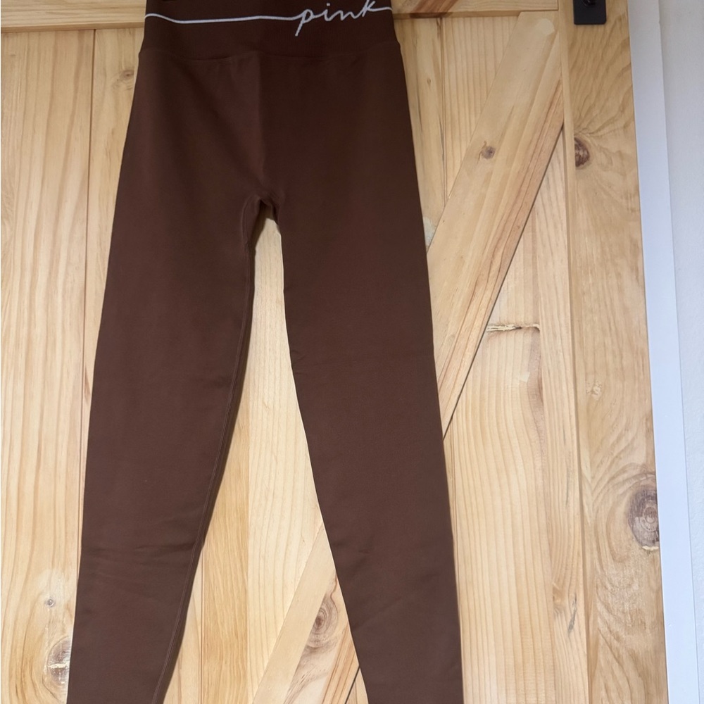 PINK Victoria's Secret Brown Leggings High Waist Stretch
